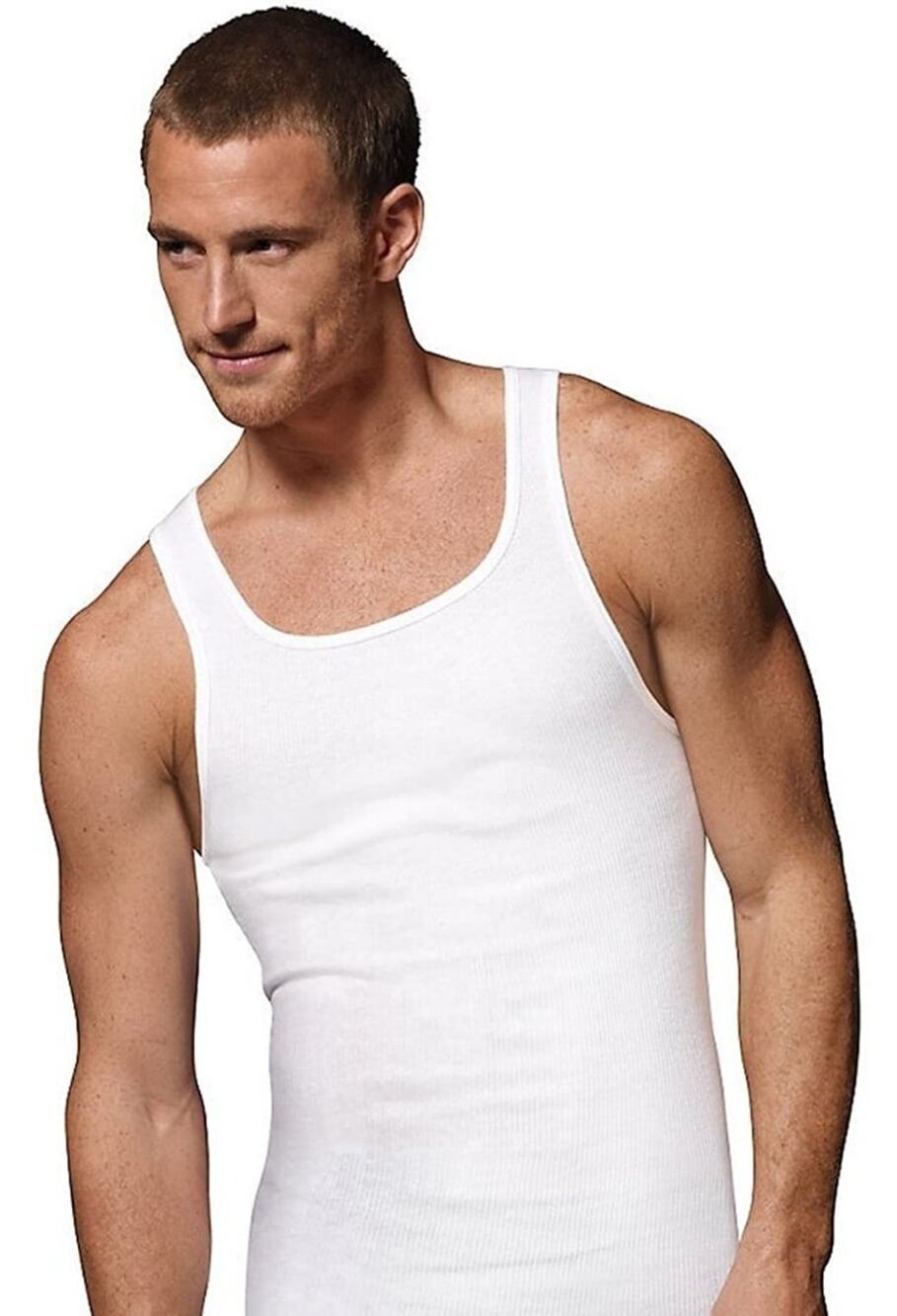 Hanes Men's 4-Pack FreshIQ Tanks White, Size Medium
